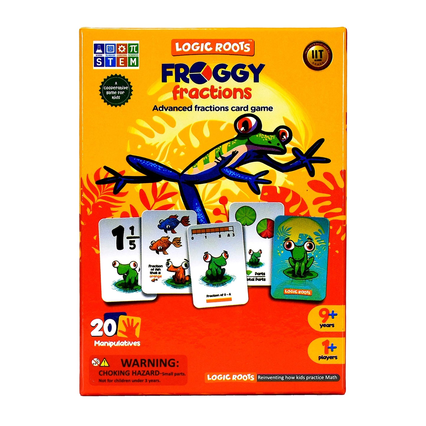 Logic Roots Froggy Fractions Math Games For Fourth Grade And Up, 24 Fraction Manipulatives 72 Proper, Improper, And Mixed Fractions Card, Stem Toys For 10 Year Olds And Up