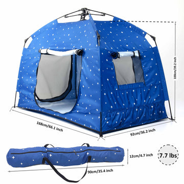 Kids Play Tent-Portable Playhouse Children House -Easy Set Up Indoor Outdoor With Carry Bag For Kids-Light Strip Design For Night Use With Starry Fabric - Space For Children And Parents-Birthday