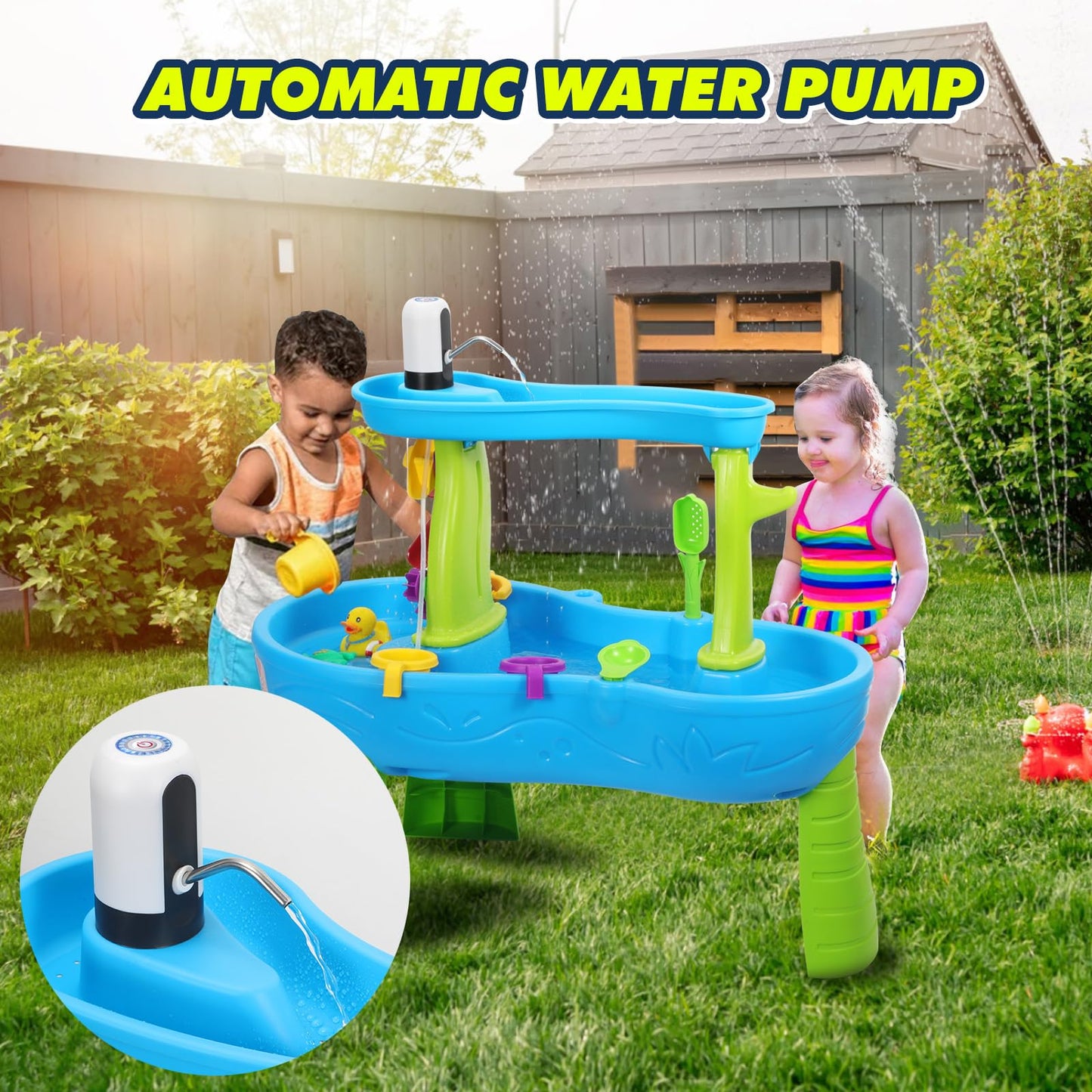 Water Table Pump,Kids Water Pump for Water Table,Water Table Accessories Small Cordless Water Pump for Water Table Fun Summer Ou
