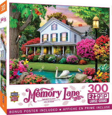 Masterpieces - 300 Piece Jigsaw Puzzle, Large Ez Grip Shapes, Twilight Flight, Fun For Adults, Seniors, Family, Kids, Non-Glare