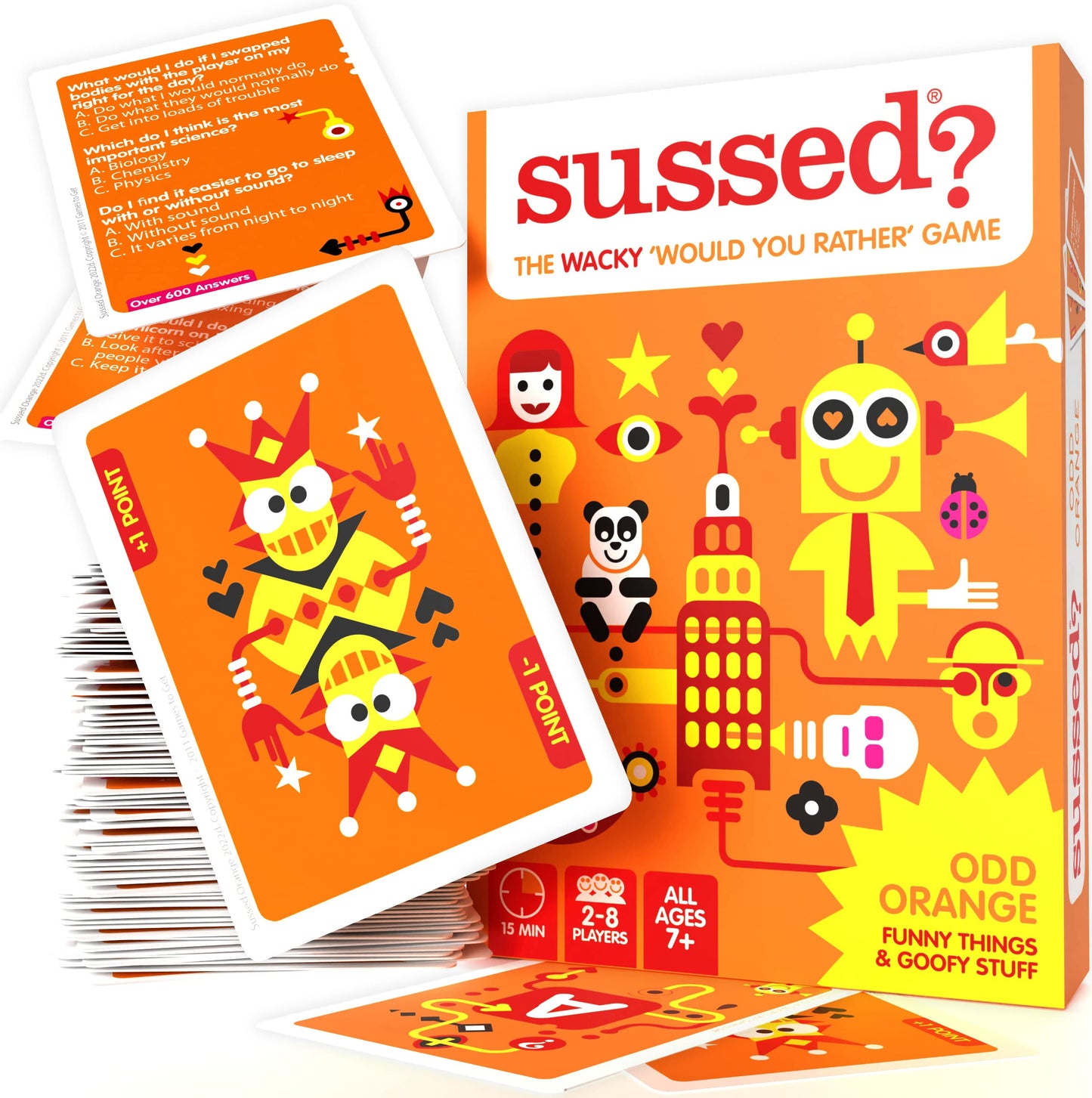 SUSSED Wacky Would You Rather Card Game | Travel-Friendly | Ages 7+ | Orange Deck | All Sorts Vol.2
