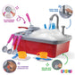 Play22 17 Pc Kids Play Sink with Running Water - Kitchen Sink Toy - Toddler Sink Toy with Real Faucet & Drain, Dishes, Utensils
