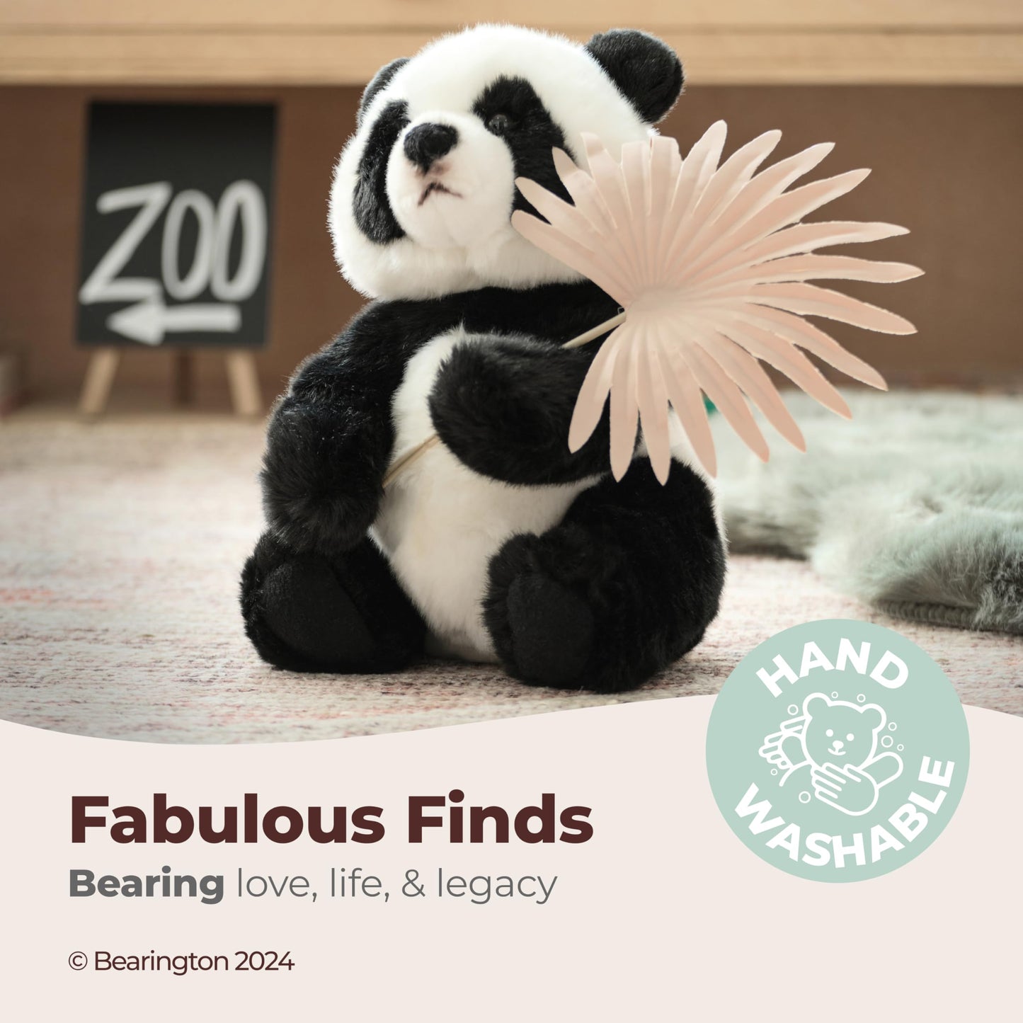Bearington Tux Plush Panda Bear Stuffed Animal, 11" Soft Plush Toy, Black & White, Model 49223848755483