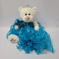 KINNEX COLLECTIONS SINCE 1997 20 Quince Anos Quinceanera Last Doll Teddy Bear with Dress (Centerpiece) ~ ARC16831-10R (Turquoise