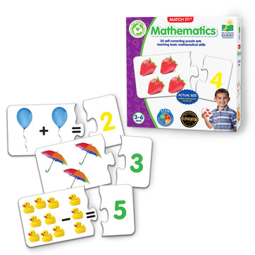 Learning Journey International Llc Match It! Mathematics - Stem Addition And Subtraction Game - 30 Matching Pairs – Preschool Games & Gifts For Boys & Girls Ages 3 And Up, Multi