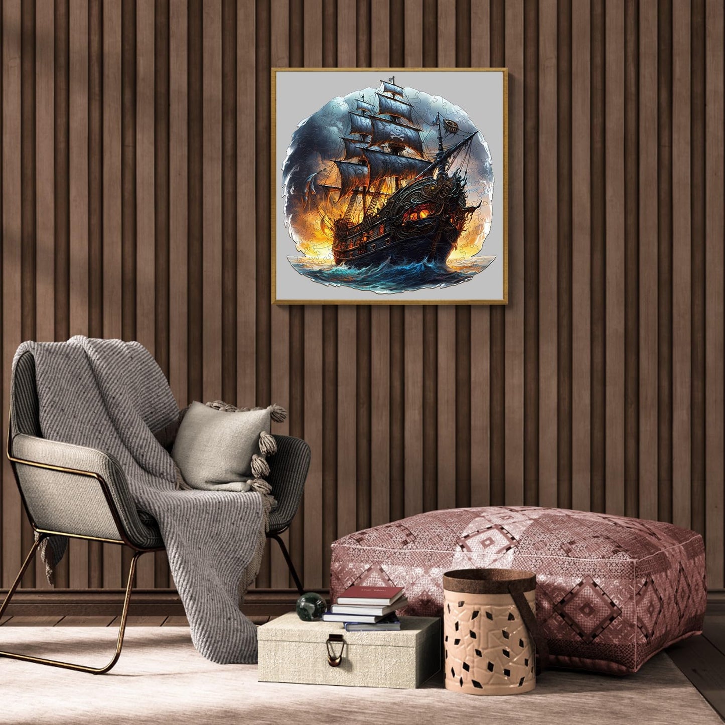 Woodbests Wooden Puzzle For Adults, Sailing Ship Puzzle (S, 100Pcs, 9.8'X9.7') Beautiful Wooden Box, Wooden Jigsaw Puzzles Unique Shape, Birthday Gifts For Adults And Kids Family Game