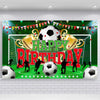 durony Soccer Party Backdrop Sports Themed Party Decoration Soccer Happy Birthday Banner Wall Hanging Decor Photo Background for