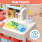 HOLYFUN Kids Kitchen Playset, Kitchen Set for Toddler with Sound and Light, Cooking Stove with Steam, Play Sink and Toy Kitchen