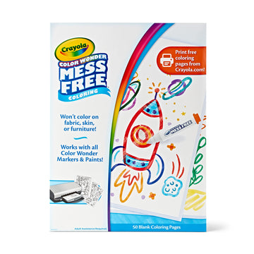 Crayola Color Wonder Mess Free Coloring Pages (50Ct), Create Your Own Coloring Pages, Blank Color Wonder Refill, Toddler Gift, 3+