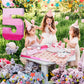 Sratte Number Piñata Pink Piñata Birthday Decorations Gradient With Stick Blindfold Confetti For Girls Boys Birthday Anniversary Party Decorations Supplies(Number 5)