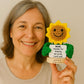 Gift for Mom for Birthday or Christmas - Handmade Positive Sunflower Crochet Holding a Cute Appreciation Card - Mom Birthday Gif