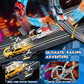 RIANEAN Slot Car Race Track Set - 4 Cars, Electric Dual Racing Game, 0.2" Size, Plastic, Model K-CARA51-4A-LIGHT, Gift for Kids