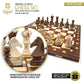 Wegiel Handmade European Ambassador Chess Set - Wooden 21 Inch Beech & Birch Board With Felt Base - Carved Hornbeam & Sycamore Wood Chess Pieces