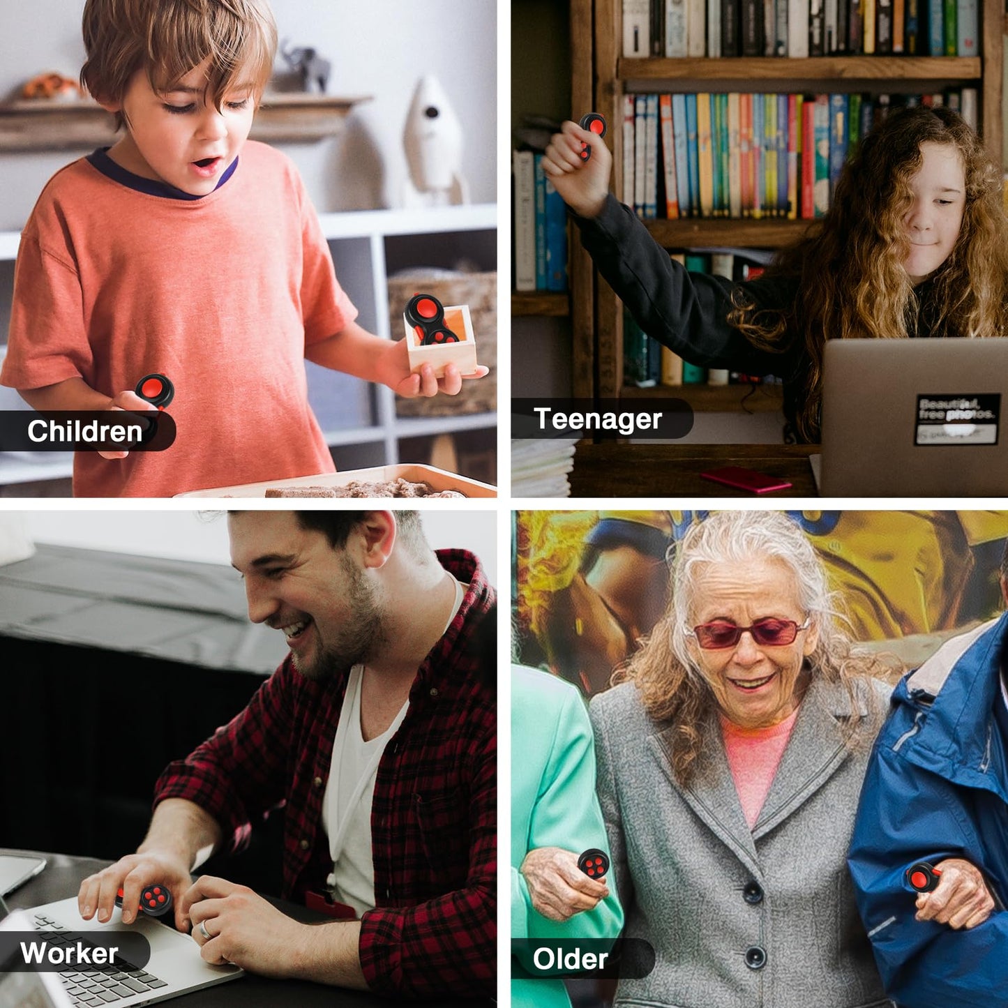 Wtycd Original Fidget Toy Game, Rubberized Classical Controller Fidget Concentration Toy With 8-Fidget Functions And Lanyard - Excellent For Relieving Stress And Anxiety…