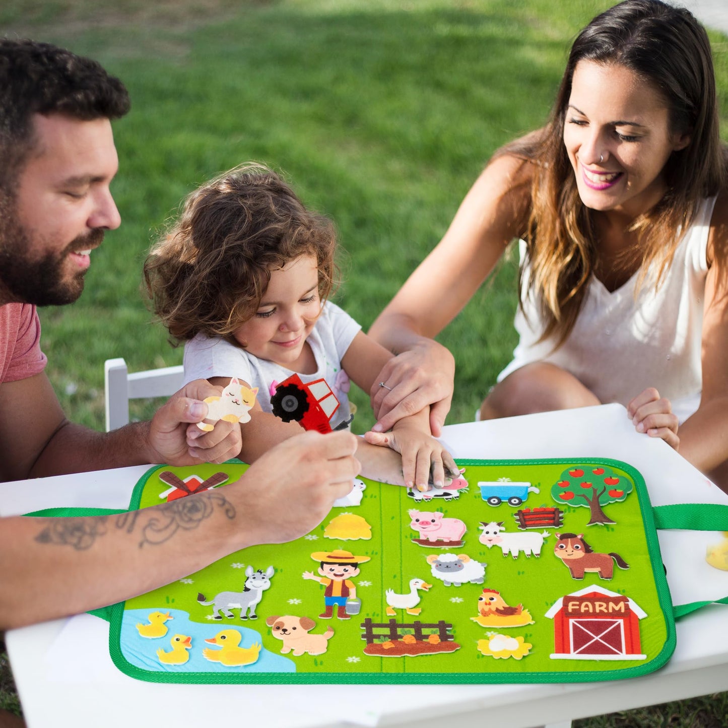 WATINC Travel Felt Board Story Set - 25PCS Portable Felt Board Educational Birthday Gift for Boys & Girls, Themed Storytelling P