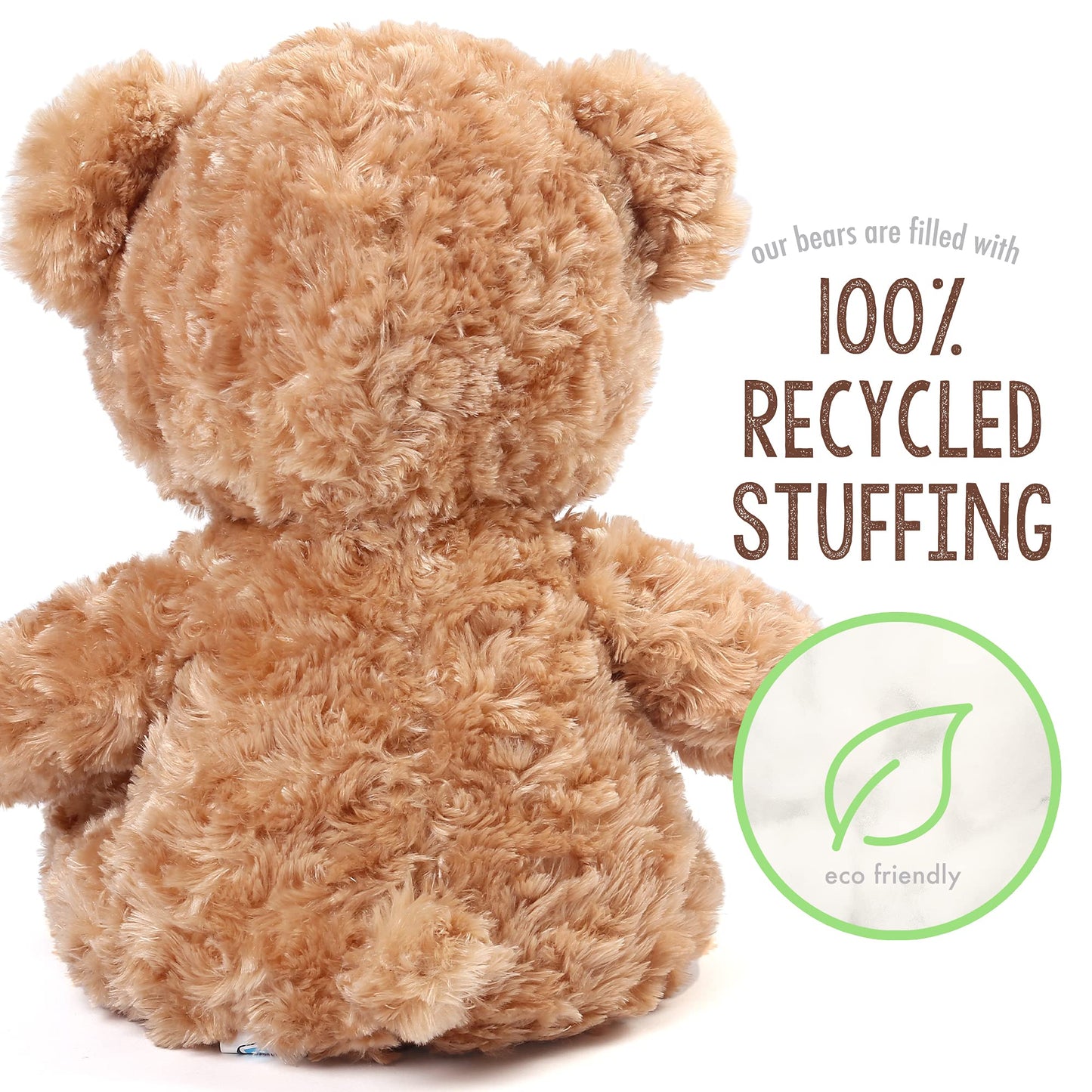 Benben Brown Teddy Bear Stuffed Animal, 12 Inch Cute Shaggy Stuffed Bear Plush Toy, Baby Shower Decoration, Valentines' Day Birt