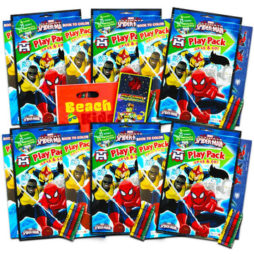 Marvel Spiderman Ultimate Party Favors Packs -- 6 Sets with Stickers, Coloring Books and Crayons (Spider-Man Party Supplies)