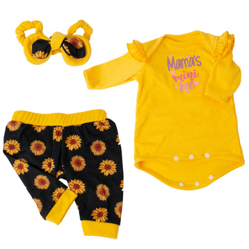 Milidool Reborn Baby Doll Clothes For 20-24 Inch Doll Clothes Reborn Baby Girl 3 Pcs 22 Inch Yellow Baby Doll Outfit Accessories Set For Lifelike Newborn Realistic Baby Dolls Toy Girls