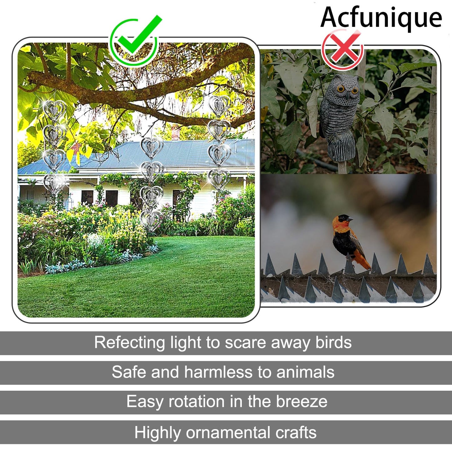Bird Scare Discs Reflective Wind Spinners Outdoor Metal 12 Pcs Bird Reflectors Bird Devices Deterrent To Keep Birds Away Porch G