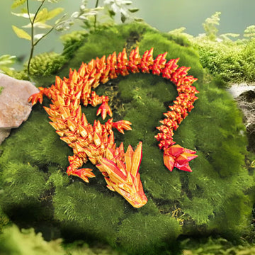 Flavery 3D Printed Dragon - 12 Inch Dragon Desk Toy, Cute Articulated Dragon, 3D Printed Gift For Christmas, Birthday, Figurine