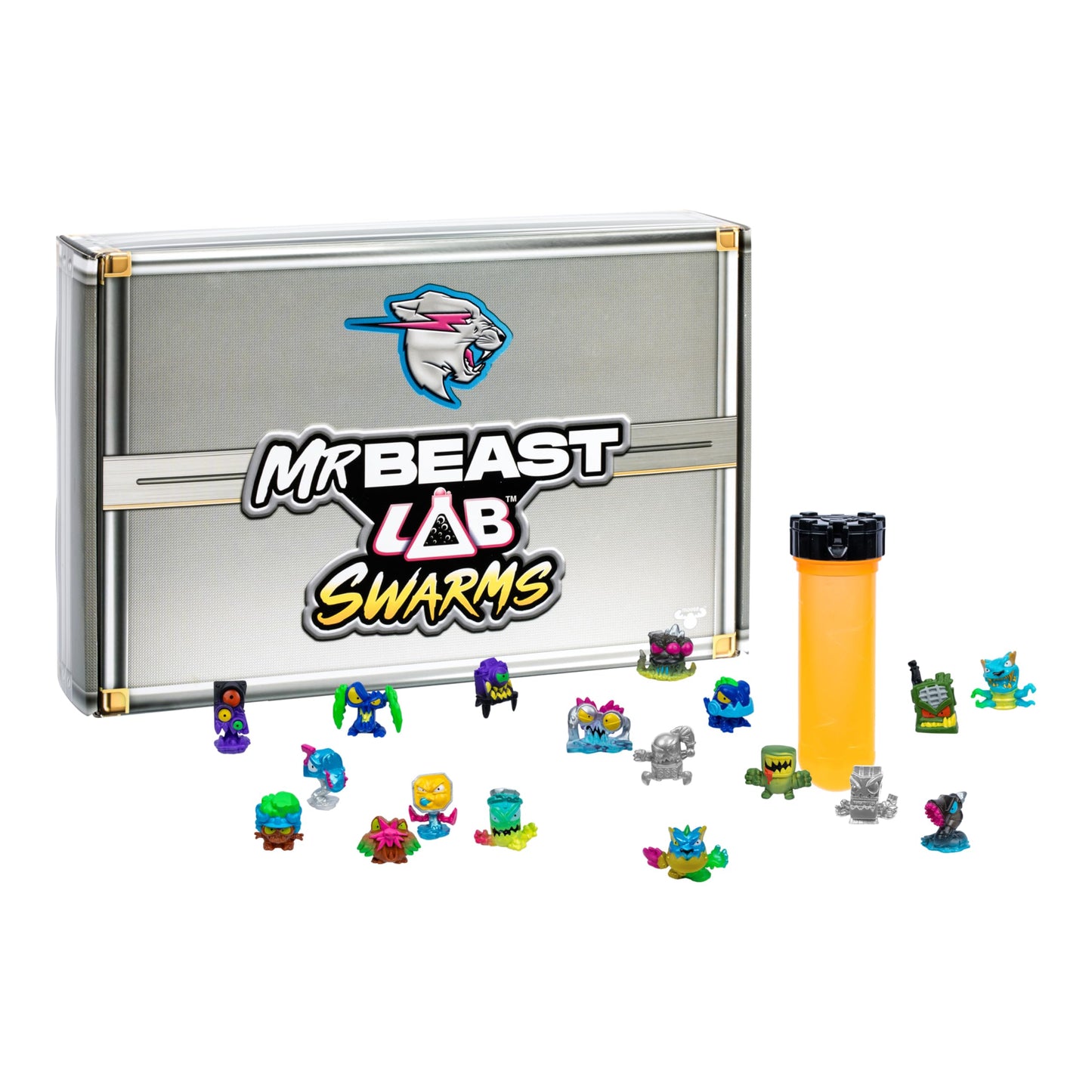 MrBeast Lab Swarms Series 2  Atomic Series limited availability Cash Case Bulk Pack  Experiment by Adding Water  Shaking The Test Tube and Reveal 2 of The 18  MrBeast Themed Swarms Collectible Micro Beasts