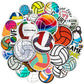 300Pcs Volleyball Stickers For Water Bottles Waterproof, Large Vinyl Volleyball Sport Stickers Pack, Volleyball Gifts For Teen G