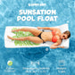 TRC Recreation Sunsation 1.75  Thick Vinyl Coated Foam Swimming Pool Float Mat mature-themed Lounger with Built-In Roll Pillow  White/Green Leaf