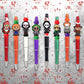 Uywgaun 8Pieces Halloween Beadable Pens Kit Horror Silicone Focal Beads for Pens DIY Ballpoint Pen Beadable Items - DIY Making K