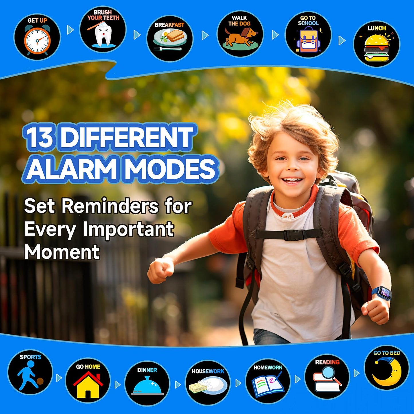 Kids Watch Boys Toys With 26 Games, Zuodun Touch Screen Camera Smart Watch For Kids Age 4-12, Pedometer, Flashlight, Alarm Clock