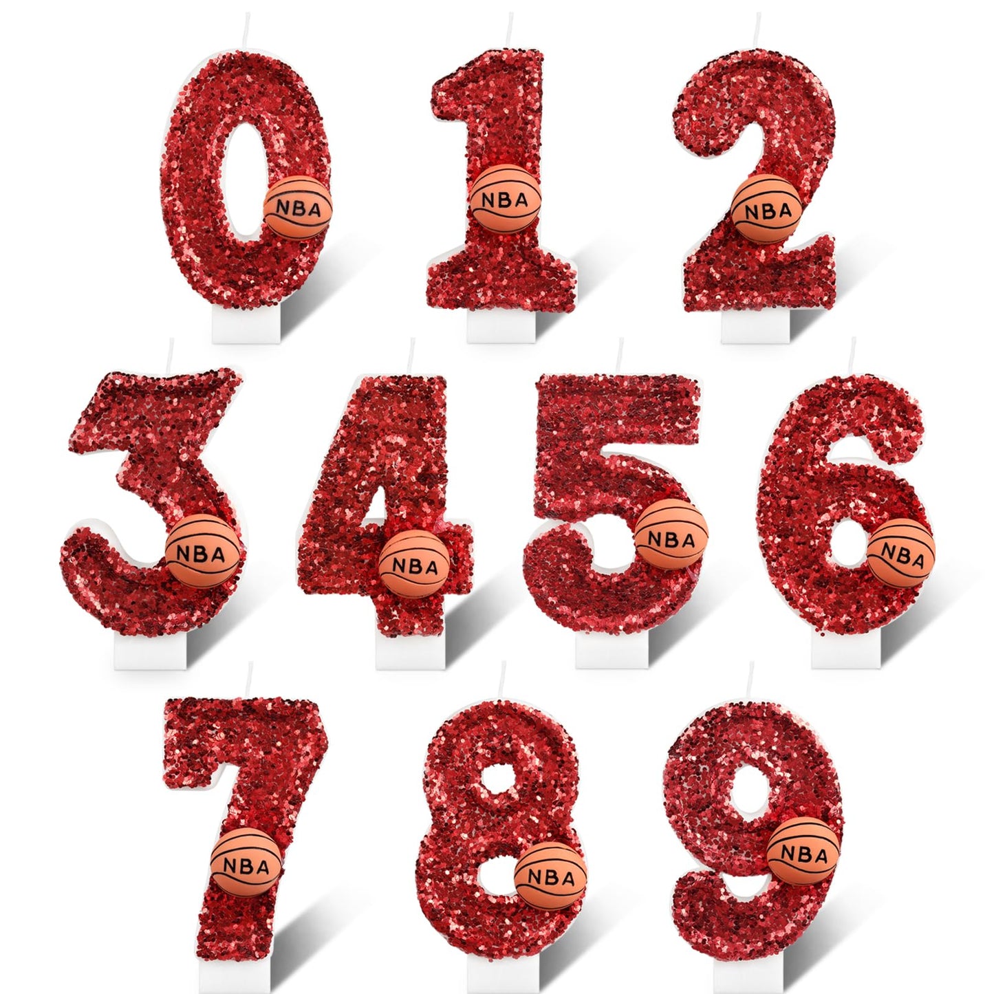 iNINGER Birthday Candle Number 11 Red NBA Birthday Cake Candle with Red Basketball Birthday Candle 11th,Birthday Party Kids Adul