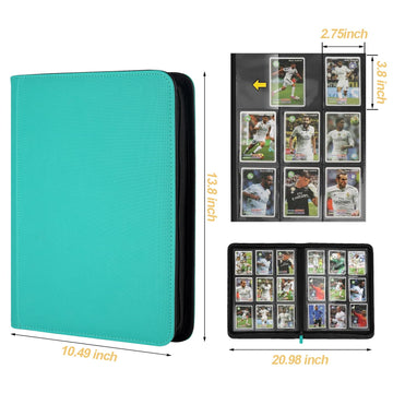 Trading Card Binder 9 Pocket  GERMUN PU Cover Card Binder for 360 Cards  enhanced Trading Card Holder Folders  Double Sided Pocket Card Album for MTG  TCG (LAKEBLUE)