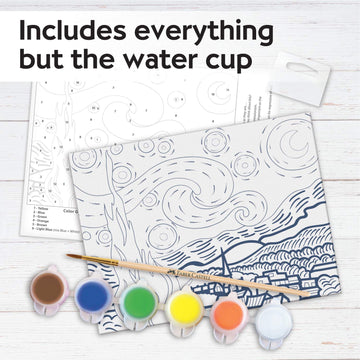 Faber-Castell Paint By Number Museum Series - Vincent Van Gogh, The Starry Night - Paint By Numbers For Adult Beginners & Young Artists (Packaging May Vary)