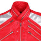 MJB2C Red 80s PU Leather Jacket - Retro Zipper Accent Stage Coat for Cosplay  Halloween & Party - mature-themed X-Small