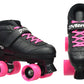 Epic Skates Super Nitro Quad Speed Roller Skates, Adult 7, Black/Pink, Nylon Material