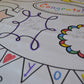 The Coloring Table - Frame Fun Design - Square Tablecloth - Fabric Coloring Tablecloth - Colorable Designs - Washable And Reusab