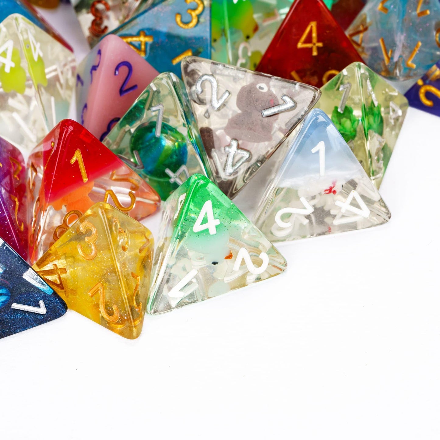 HDdais 10 Pack of D4 Dice Random Color D4 Polyhedral Dice 4 Sided D&D Dice for DND RPG MTG Table Games Dungeons and Dragons Dice