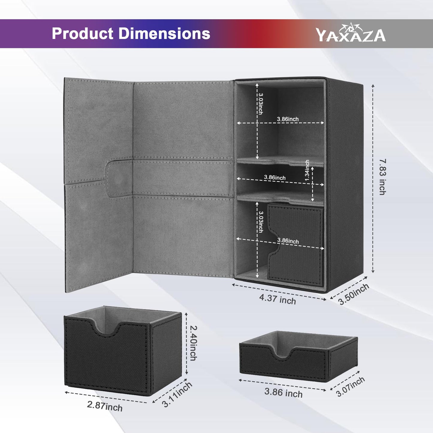 Yaxaza Durable Double Layer Card Box With Dice Tray For Mtg Commander Deck Box, Protects 200+ Double Layer Cards, Designed For M