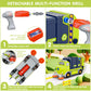 BASUN Take Apart Electric City Clean Truck Toy Set, STEM Plastic Toys for 3-8 Years, Green, DIY with Electric Drill