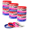 Oringaga 24PCS Lacrosse Silicone Wristband/Bracelets-LAX Party Favors and Supplies-Motivational Sports Prize Goalie helmet - Pla