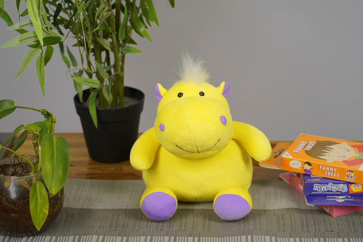 Furrendz Hippy Hippo 10'' Plush|Animal Character Soft Toy-Hippo|Furry Plush|Soft & Anti Allergic Fabric|Safe For Kids|Role Playt