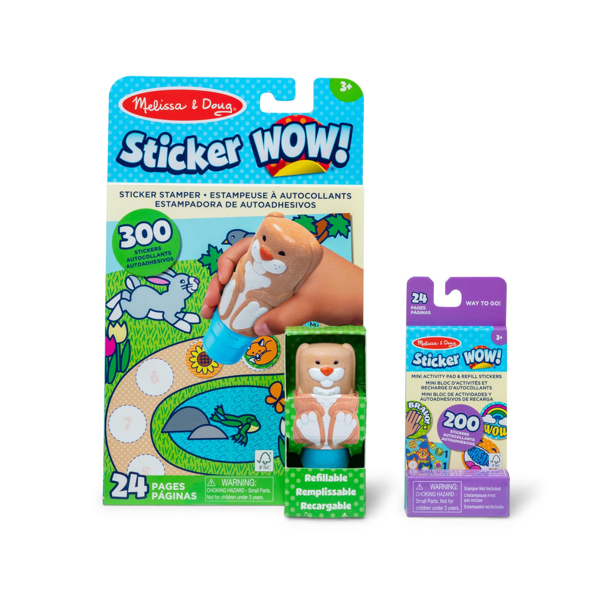 Melissa & Doug Sticker Wow!Bunny Bundle: 24Page Activity Pad, Stamper, 500 Stickers, Mini Pad, Arts and Crafts Fidget Toy Colle