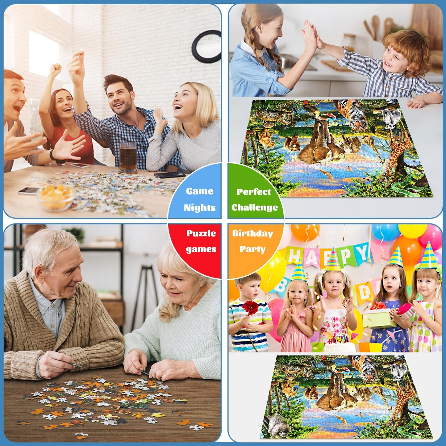 1000 Pieces Puzzles For Adults, Animal World Jigsaw Puzzle Challenging Night Game, Interlock Perfectly No Dust, For House Decora
