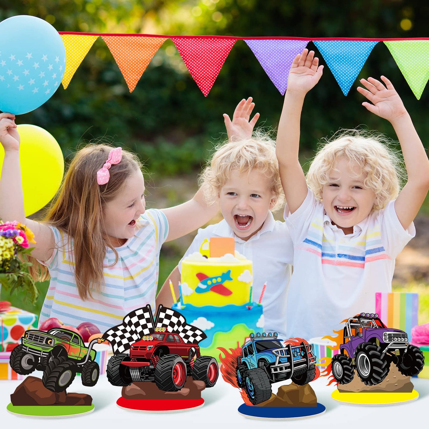 Namalu Monster Truck Party Decorations Truck Themed Table Centerpiece For Birthday Party Monster Tables Decorations Blaze Wheels
