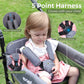 Stroller Wagon for 2 Kids with Canopy, Foldable All-Terrain Wagon Stroller with Adjustable Push/Pull Handle, Parent Organizer, 5