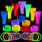 Joyin 400 Pcs 8' Glowsticks, Bracelets Necklaces, Glow In The Dark Party Favors, Easter, Christmas, Halloween Supplies Pack, Football Party Supplies