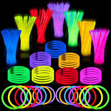 Joyin 1000 Pcs 8' Glowsticks, Bracelets Necklaces, Glow In The Dark Party Favors, Easter, Christmas, Halloween Supplies Pack, Football Party Supplies