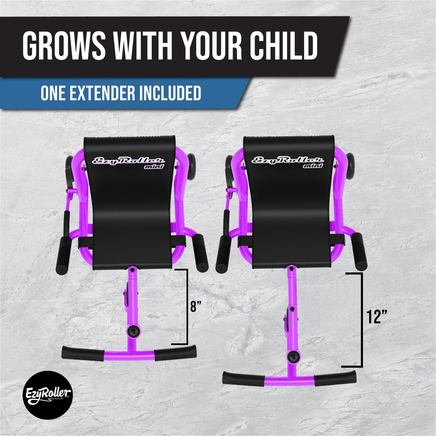 Ezyroller Mini Ride On Toy For Kids Age 2-5 Years, Up To 45 Lbs - Purple