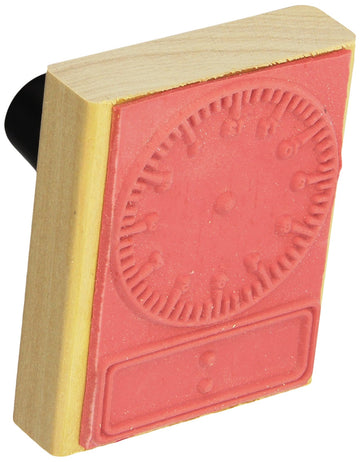 READY 2 LEARN-CE100 Digital and Analog Clock Stamp - Wooden Stamp for Telling Time Activities and DIY - Use for Flashcards, Work