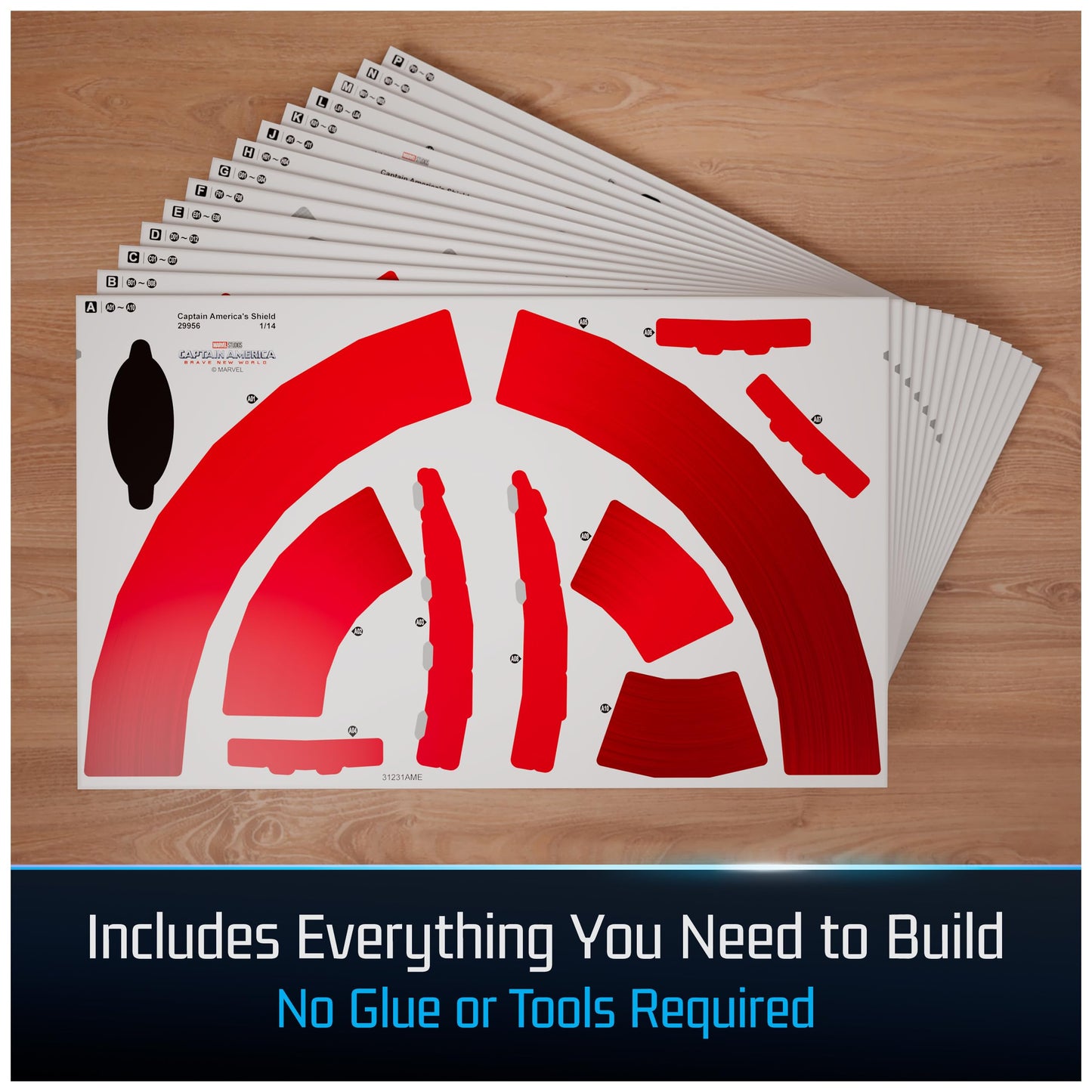 4D Build  Marvel Captain America Shield 3D Model Kit with Stand  Marvel Collectibles & Desk D?cor  mature-themed Puzzle  Building Toys  3D Puzzles for mature-themeds & Teens  101 Pieces  for Ages 12 & Up