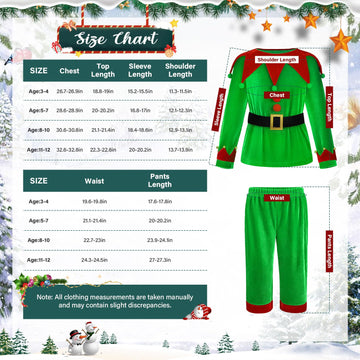 DITAIX Christmas Elf Costume for Boys - 6PCS Santa's Helper Costume - Velvet Elf Outfit Set for Kids Christmas Party (Boys Elf  Small(5-7 Years))